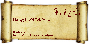 Hengl Ádám névjegykártya