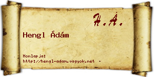 Hengl Ádám névjegykártya